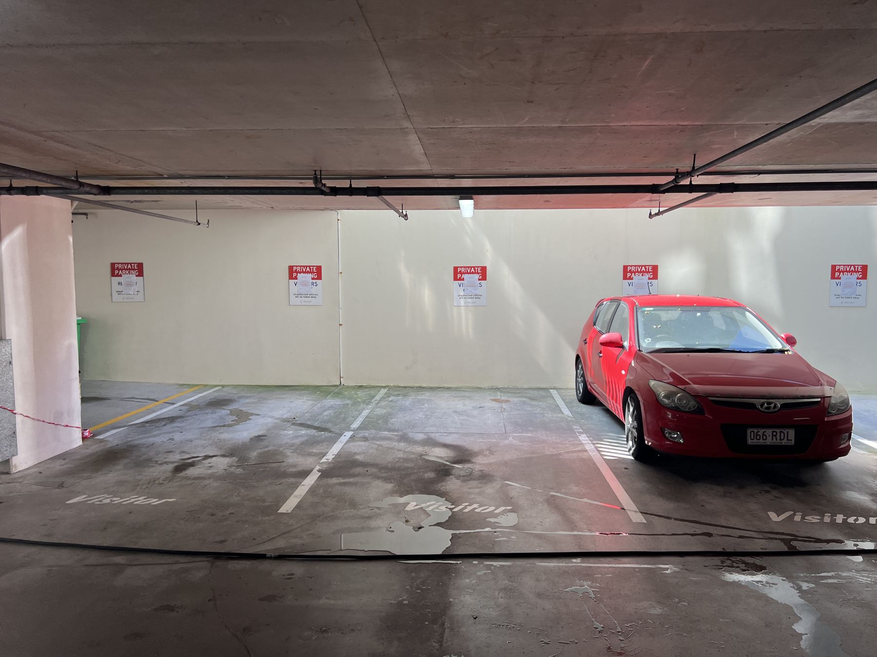 First Light carpark bay before cleaning