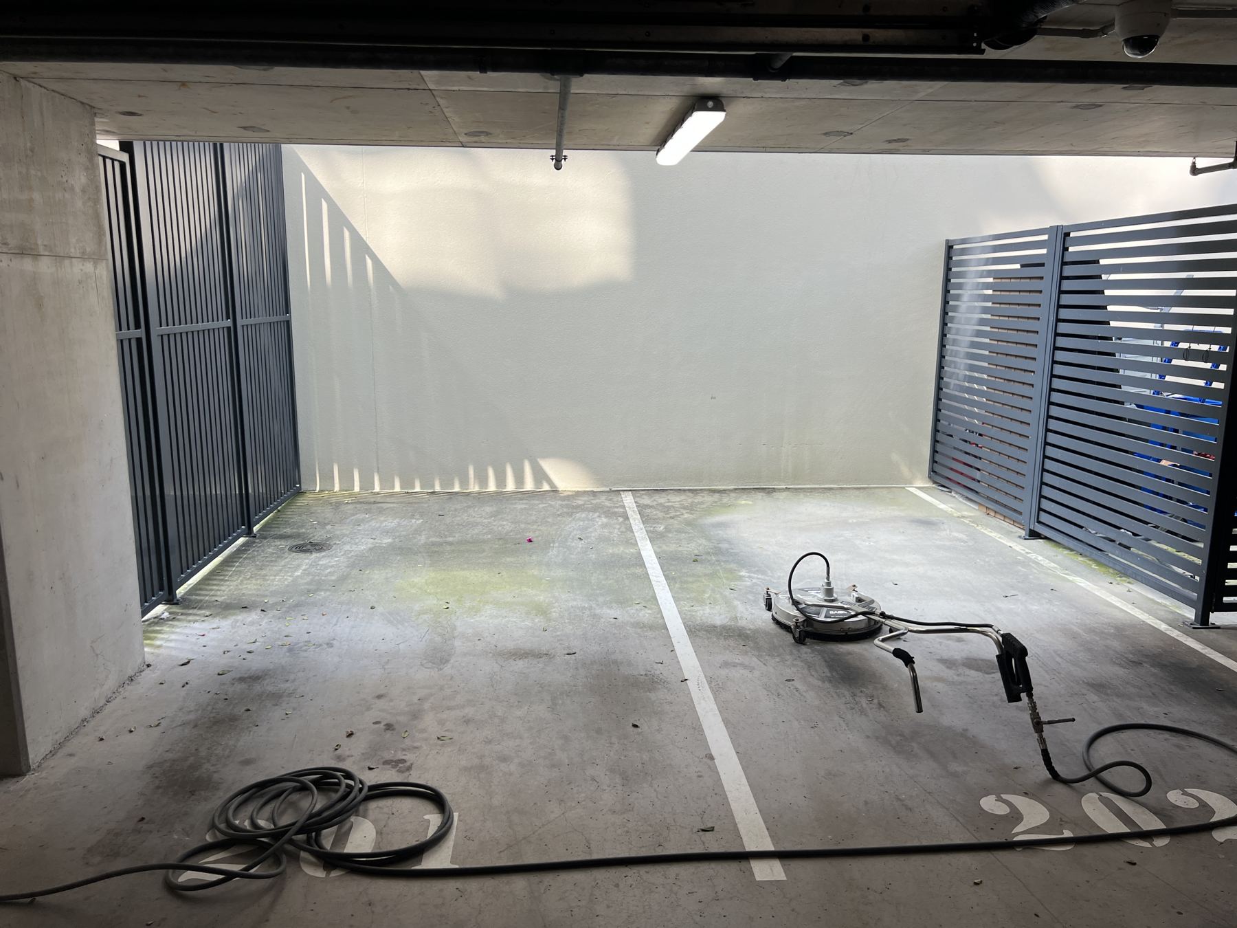 Second carpark bay before cleaning