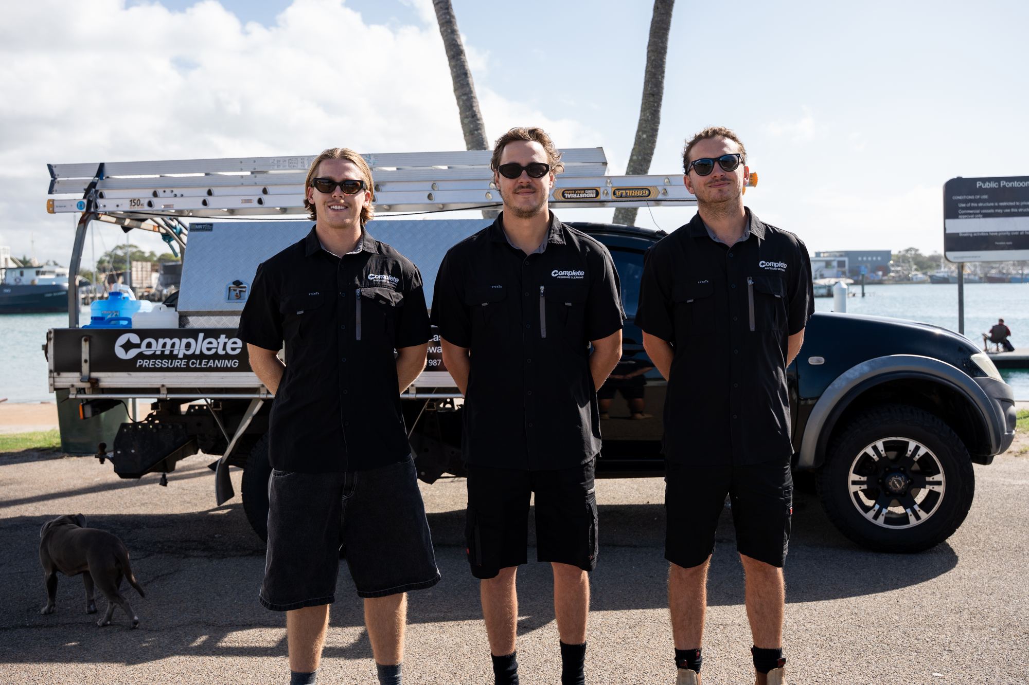 The Complete Pressure Cleaning team with the work ute